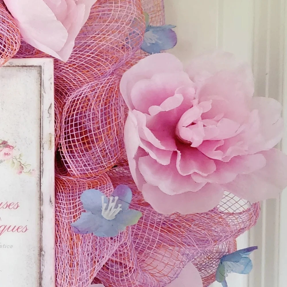 Baby Shower Bunny Wreath Rabbit Deco Mesh Bows Child Gift
